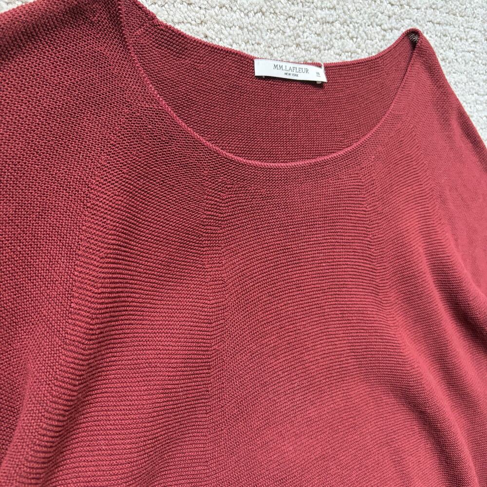 MM. Lafleur Linen Knit Top Sweater Size XS Burgundy Red Light Weight - Picture 2 of 6